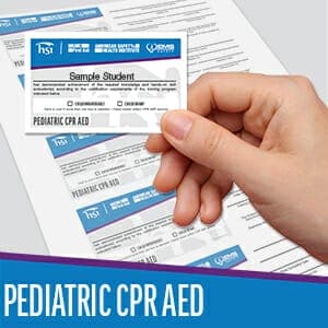 HSI Pediatric CPR AED Print Certification Card - Sheet of 5 (2020)