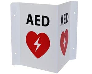 RespondER® Flexible AED Wall Sign - Black & Red on White